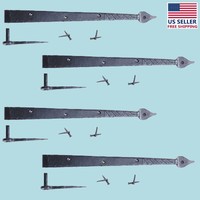 4 Spear Diamond Etch Pintle Door Strap Hinge Iron 14 | Renovator's Supply on sale 4 Spear Diamond Etch Pintle Door Strap Hinge Iron 14 | Renovator's Supply on sale