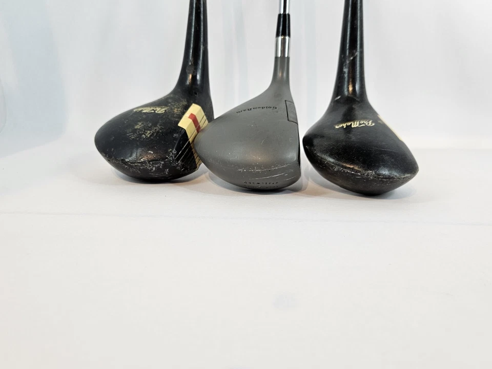 Set of 3 Golden RAM & Pro Maker Golf Clubs RH #1 #1 #3 Drivers Titanium Vintage - Image 3 of 4