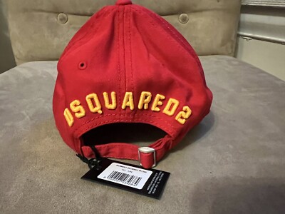 DSQUARED² RED YELLOW ICON BROIDERED LOGO HAT CAP UN DSQ2 | eBay