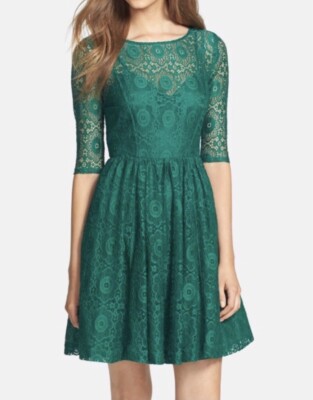 knee length dresses for ladies Anthropologie x Eri + Ali Laila Floral Dress Green and Pink – Threadeco main image 1