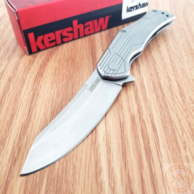 Kershaw Husker Framelock Folding Knife 3'' 8Cr13MoV Steel Blade Stainless Handle