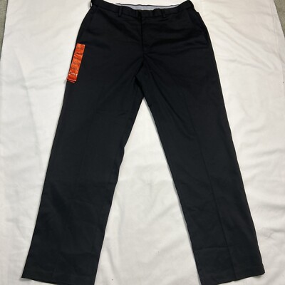 New Haggar Black Pants Premium No Iron Classic Fit Comfort Waistband 34 W x 32 L