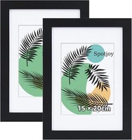 Bilderrahmen Set 15X20 Cm Schwarz Acrylglas Holzrahmen 2Er Pack
