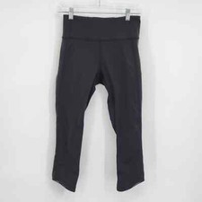 Lululemon Black Mesh Panel Cropped Capri Leggings Style P30416 Size 6