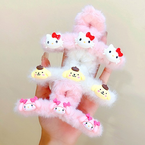 Hello Kitty Hair Clip My Melody Claw Clip Plush Grab Clip Girls Hair Shark Clip eBay