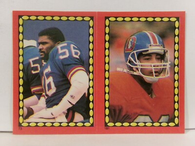 1988 Ronnie Harmon BACK 35 Sticker 73/181 Lawrence Taylor / Vance Johnson FRONT