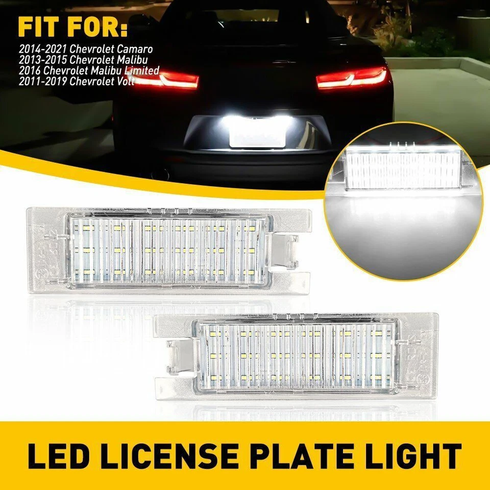 Luz de matrícula LED SMD blanca diamante para Chevy Camaro Malibu Volt 2014-2020 Foto 2 de 4