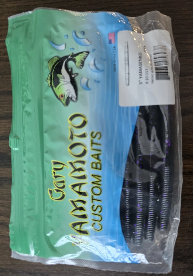 Gary Yamamoto 5" Yamasenko Cebos Personalizados Serie 9-10 Paquete de 10 HUMO con NEGRO PÚRPURA Foto 3 de 4