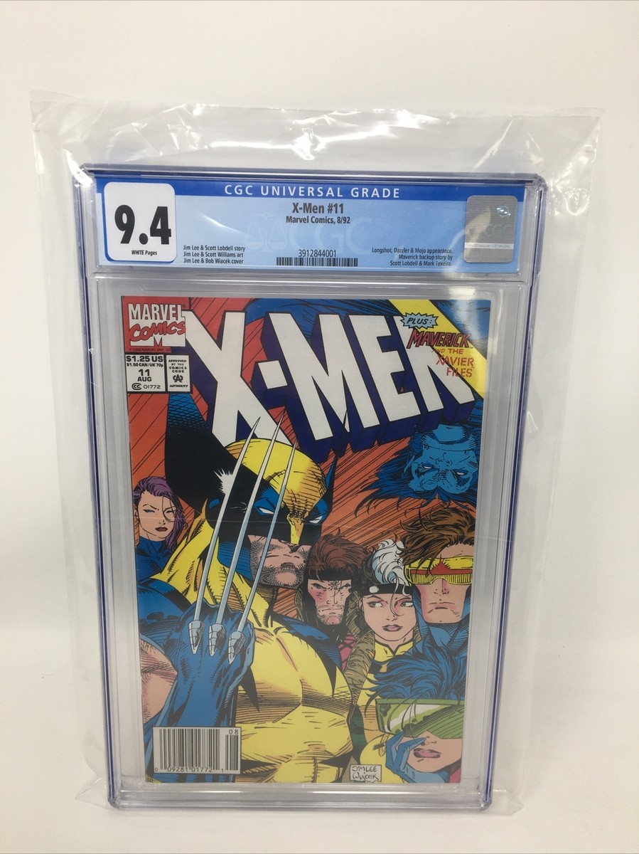MARVEL COMICS X-MEN #11 1992 CGC 9.4 WP RARE NEWSSTAND JIM LEE