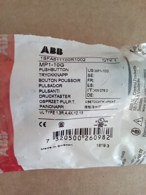 ABB MP1-10G Green Push Button *LOT OF 2*