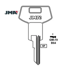 JMA Replacement Uncut Key Blank for GM - B64 - GM-19 (10 Pack)