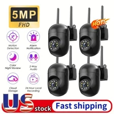 4-Pack Wireless 2.4G WiFi Security Camera System Smart Outdoor Night Vision 5MP