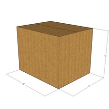 10 15x12x12 Kraft Brown Corrugated Shipping Boxes 32 ECT Single-Wall New