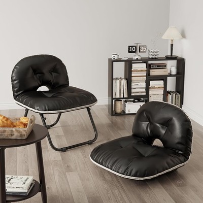 Small Armless Acccent Chair, No Assembly, Folding Comfy Reading Chair Kids adult