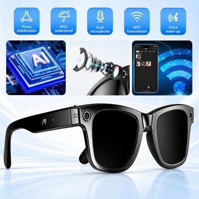 8MP AI Smart Glasses Video Recording Photo Recognition Translation Sun Glasses