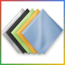 Large Microfiber Cleaning Cloths 12x12 Inch 5pc Reusable Screen Lens Wipes