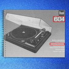 DUAL 604 Turntable Service Manual & User Manual BUNDLE, SPIRAL BOUND, TOUGH COVE