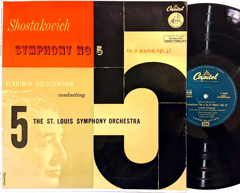 Capitol Telefunken P8286 Shostakovich SYMPHONY N.5 Golschmann 1954 mono FDS
