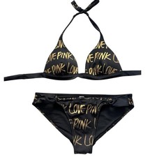 2012 Victorias Secret Pink Gold Love Pink Bikini Set Size Small