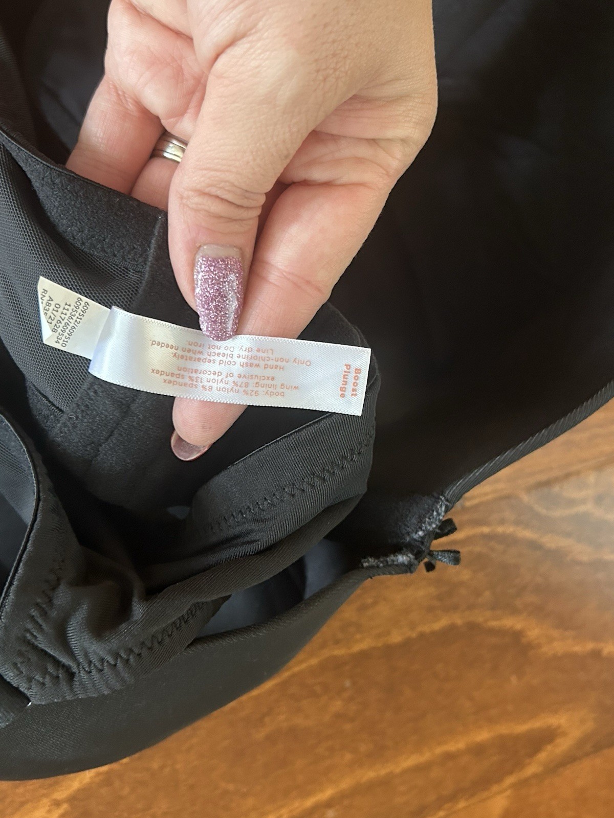 Cacique Lane Bryant Solid Black Boost Plunge Padd… - image 6