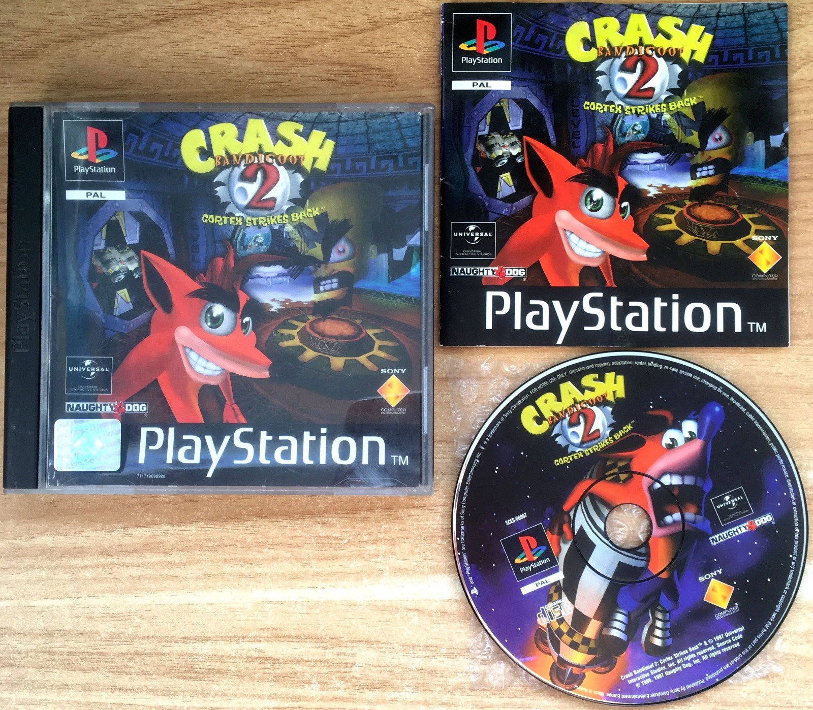 CRASH BANDICOOT 2 CORTEX STRIKES BACK COMPLET SONY PS1 PAL FRA CIB OVP Bon état