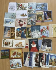 Large Set of 40 DELUXE PREMIUM Assorted Christmas Cards + Matching Envelopes