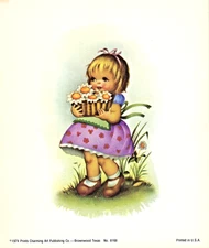 "GIRL AT PLAY"  ~ (1974) ~  *** PRINTS CHARMING #8168 / LITHOGRAPH PRINT *** #34
