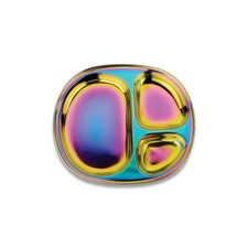 Ahimsa Stainless Steel Kids Plates - Divided Toddler Plates, Pediatrician Design