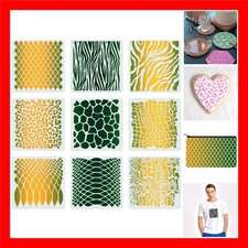 9PCS 12 Inch Animal Print Stencils for Painting on Wood Wall Fabric, Large Sa...