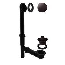 59414412 Black 11/2 Inch Tubular Twist Close Bath Waste Drain Bronze Kit