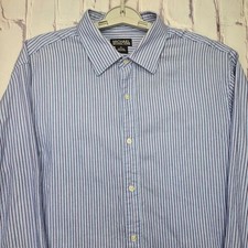 Michael Kors Blue Purple Stripe Dress Shirt Long Sleeve Button Down Mens XLarge