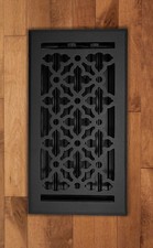 Rejillas decorativas AGH410-BLK-8 registro de piso gótico 4x10 pulgadas negro texturizado 8 paquetes