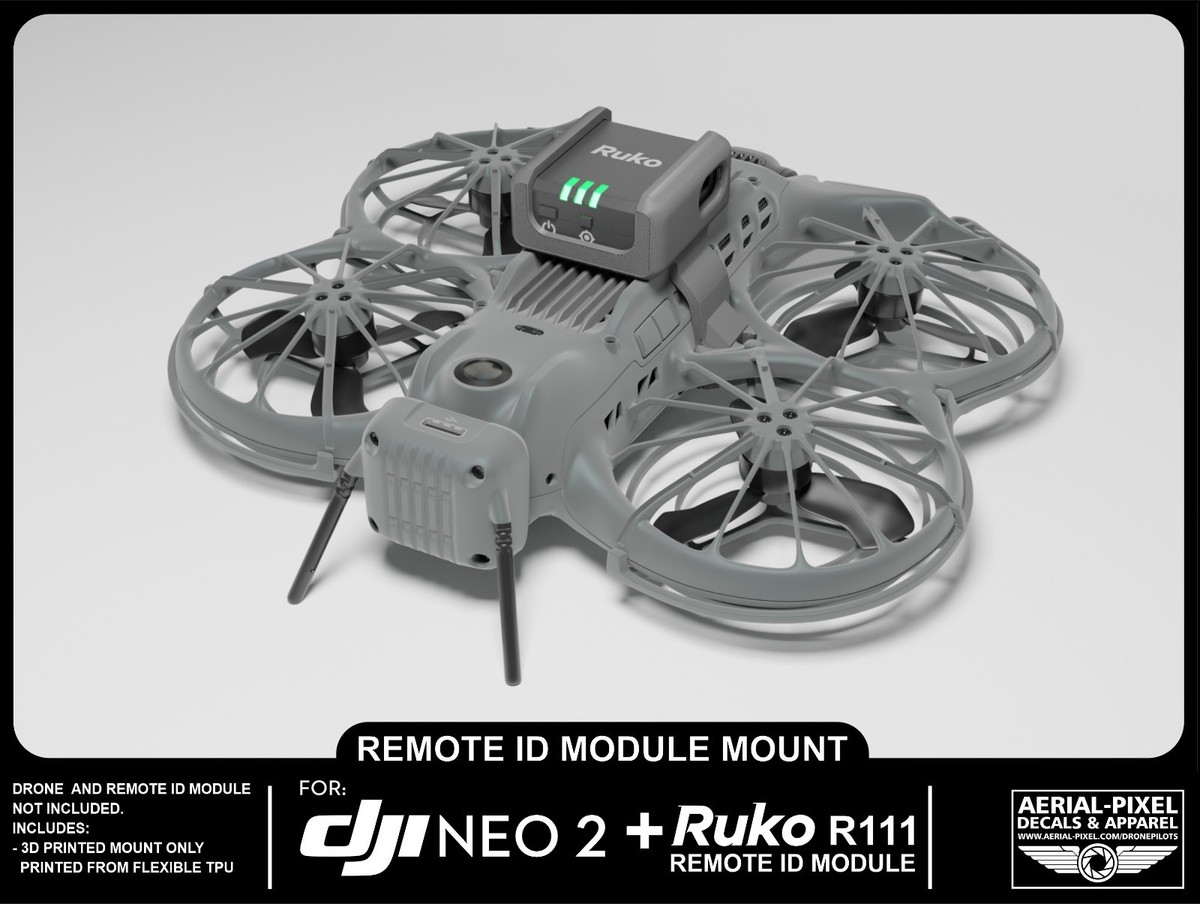 DJI Neo 2 Remote ID Mount for Holy Stone, Ruko, Potensic, DroneTag