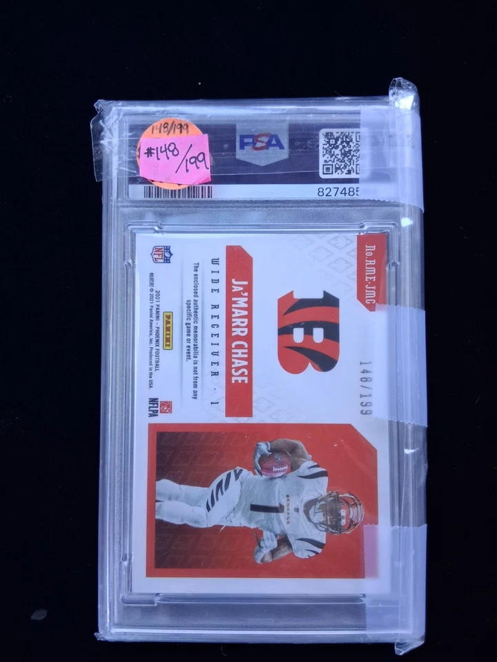 Ja'mar Chase 2021 Phoenix Rookie Memorabilia  (#148/#199) PSA 9 - Image 3 of 4