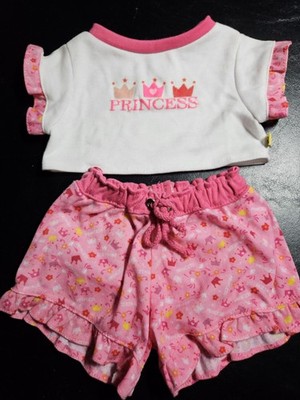 Build A Bear Princess Pajama's - Shorts And Shirt