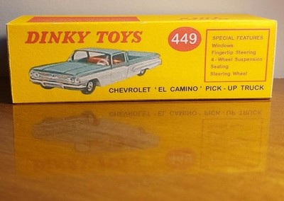     Dinky Toys 449 Chevrolet El Camino -Repro Box Matt 300g Druck&Verarb.GUT  