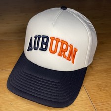 The Game Auburn Tigers Arch White Navy Foam Trucker Mesh Snapback Hat Cap NEW