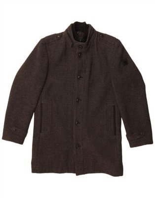 Engbers Mens Military Overcoat EU 50  Large Grey Polyester DJ07