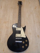 Encore Electric Guitar Black Twin Humbucker Chrome Hardware