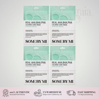 SOME BY MI Real Care Mask AHA BHA PHA Calming 4pcs Exfoliating Soothing