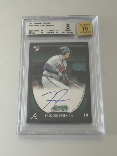 2011 Bowman Chrome Freddie Freeman Auto RC Rookie BGS 8/10