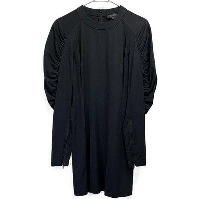 Rag & Bone Black Stephanie Puff Ruched Sleeve Mini Dress Zipper Cuffs Size 2