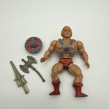 Vintage Complete He-Man Action Figure MOTU 1981 Taiwan Red Belt w/ Weapons 