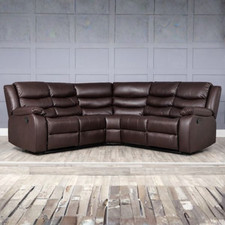 Roma 2C2 | Black, Grey, Brown|  Leather Recliner 5 Seater Sofa, Corner Sofa