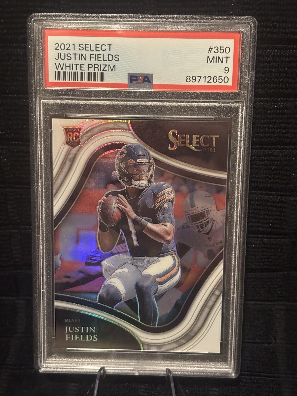 2021 Select Justin Fields White Prizm #350 Rookie RC PSA 9 MINT * Bears * /35