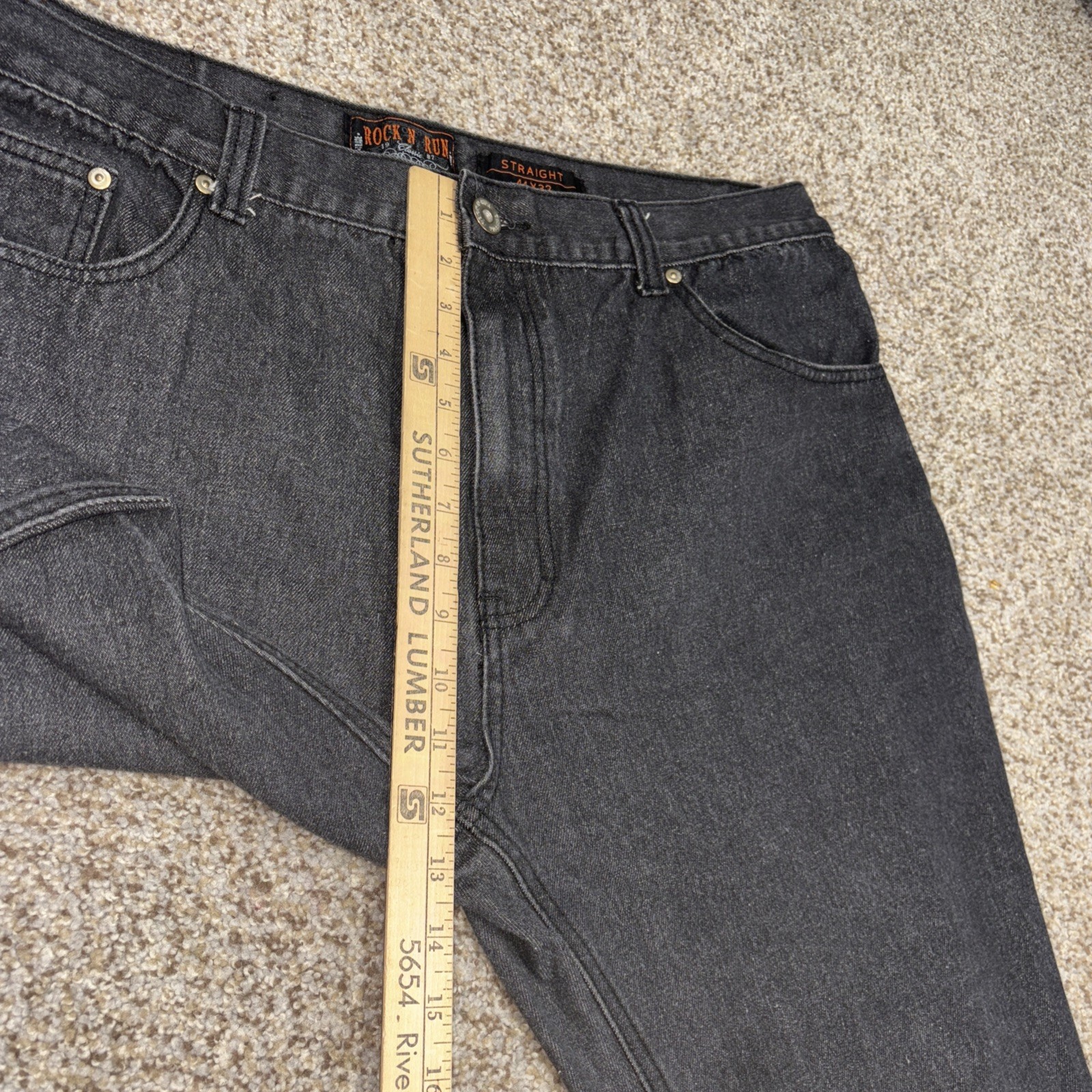 Rock N Run Classic Denim Black Wash Jeans Size 44x32 Fits 40 X 28 - View 7