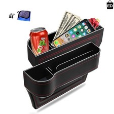 Stylish Front Seat Gap Filler Organizer Set - Minimalist Car Storage Solution
