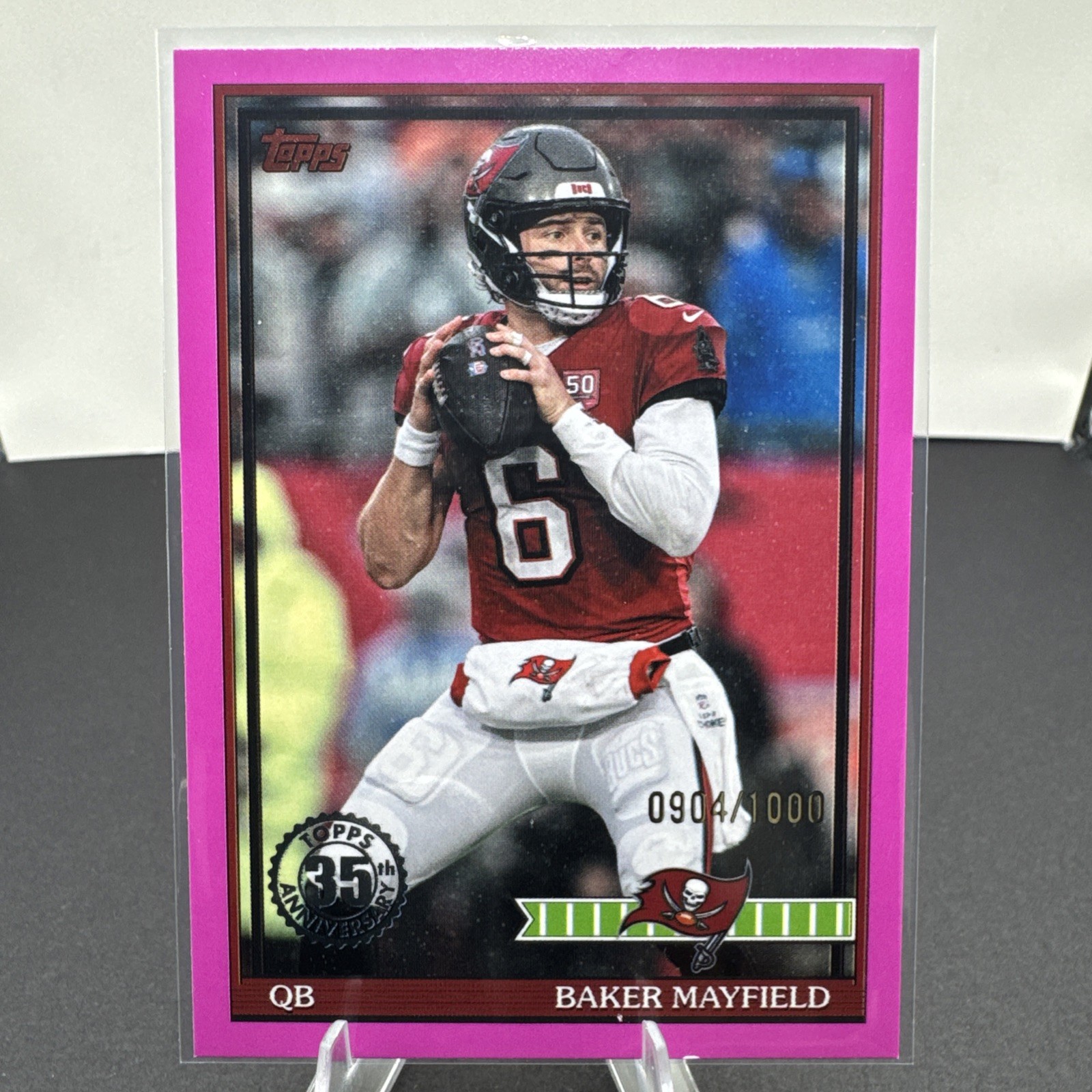 2026 Topps Flagship Baker Mayfield Pink /1000 35th Anniversary #91TF-32 Bucs 