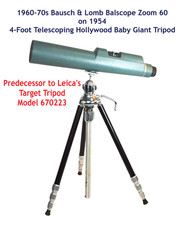 Vintage Bausch Lomb BALSCOPE Zoom 60 Spotting Telescope Hollywd "Leica" Tripod