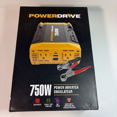 PowerDrive 750W Power Inverter - 2 AC Outlets USB-C & USB Ports PWD750 Brand New